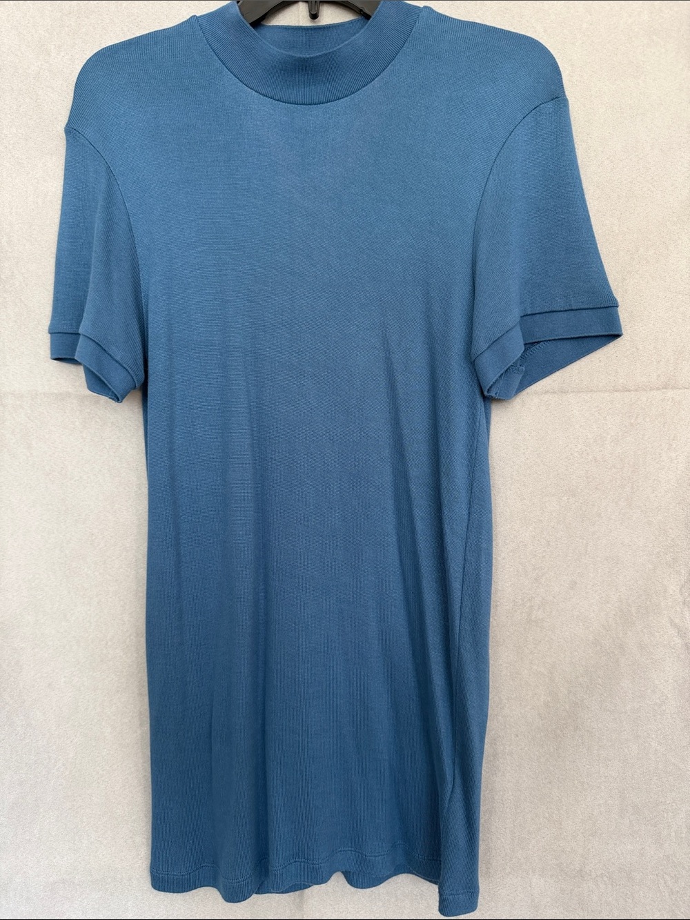 ZARA Men's Crewneck Short Sleeve Shirt in Slate Blue